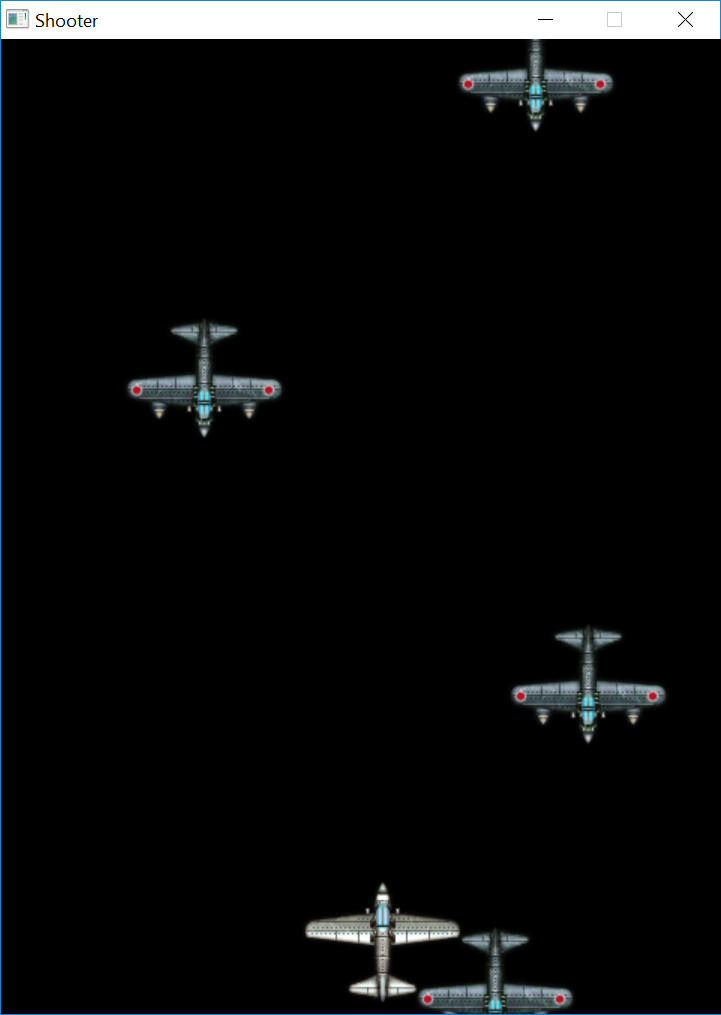 scherm met vijandelijke vliegtuigen