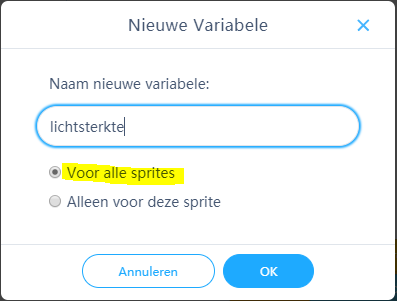 variabele aanmaken