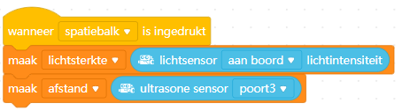 waarde van de sensor toekennen aan de variabele