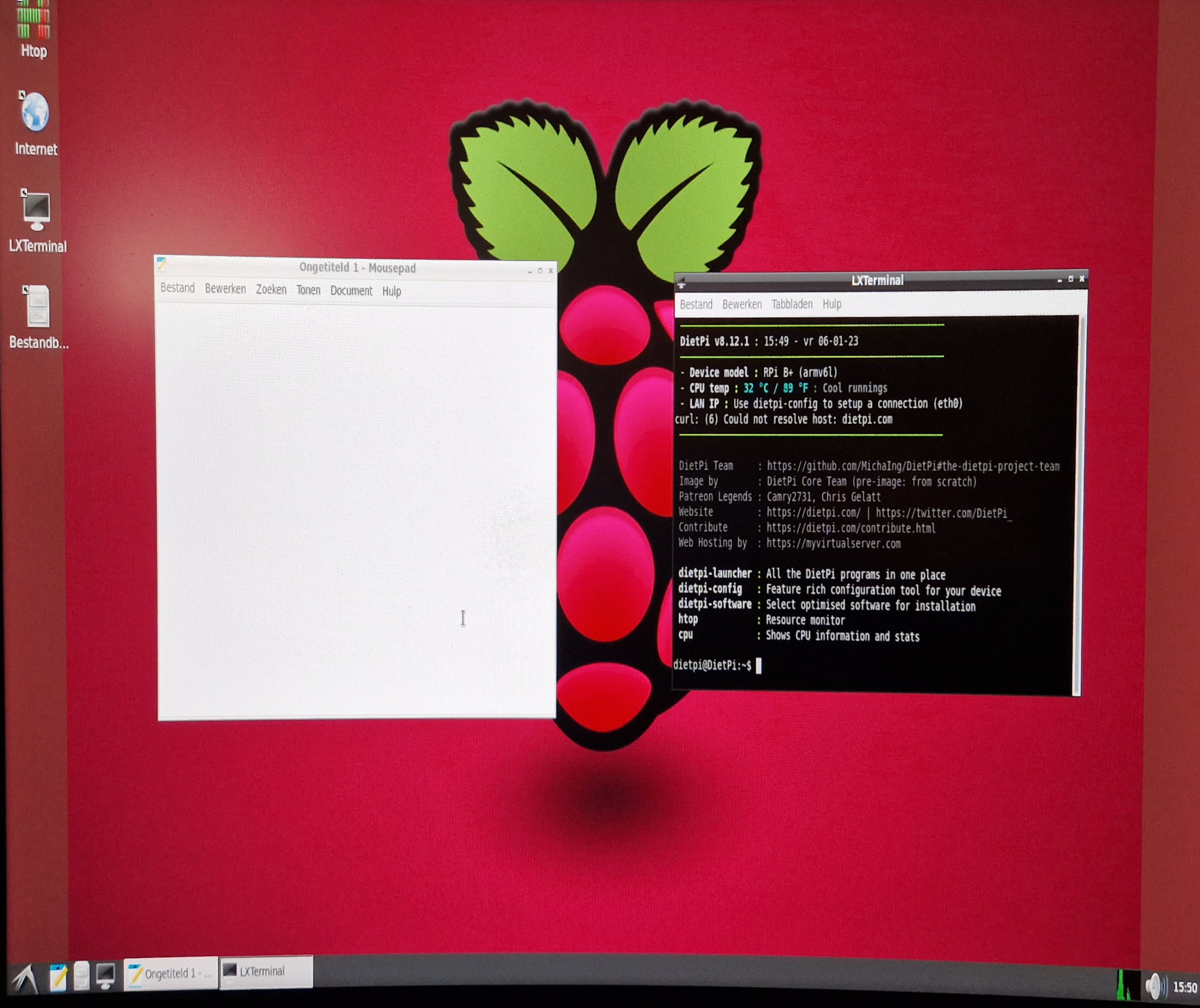 Mousepad en LXTerminal